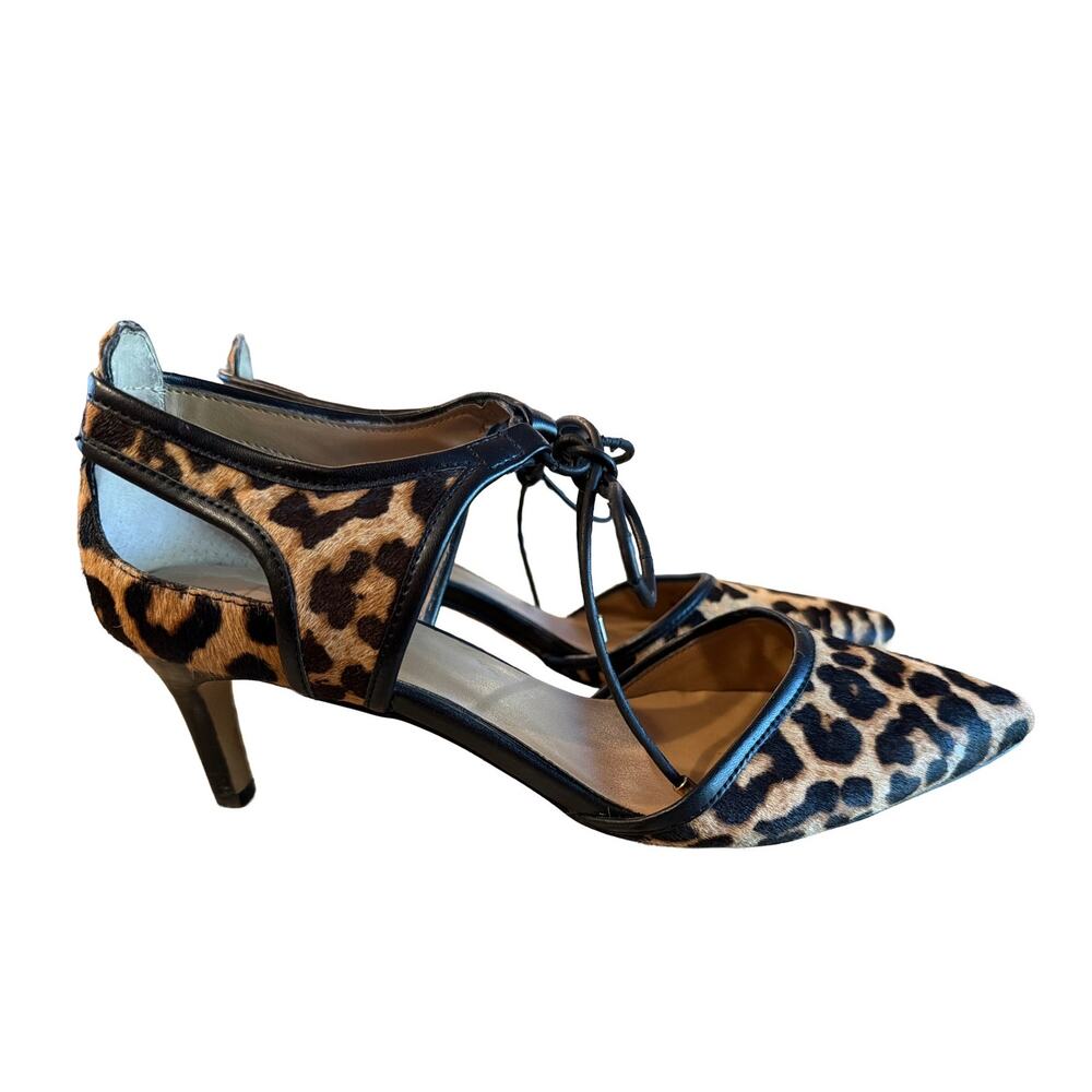2010s Franco Sarto Darlis leopard-print fur shoes 8 pumps closed toe mid heel